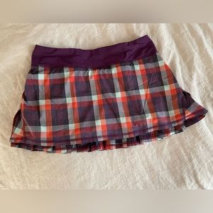 lululemon tennis skirt skort size 6 Pacesetter Plaid